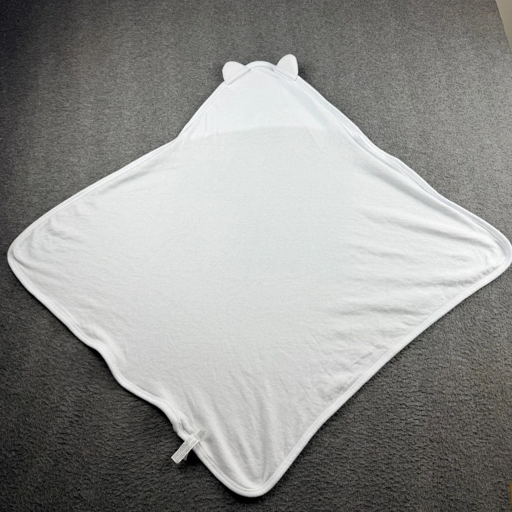 Rabbit Skins White Hooded Baby Towel with Ears OSFA Cotton‎ Blend
